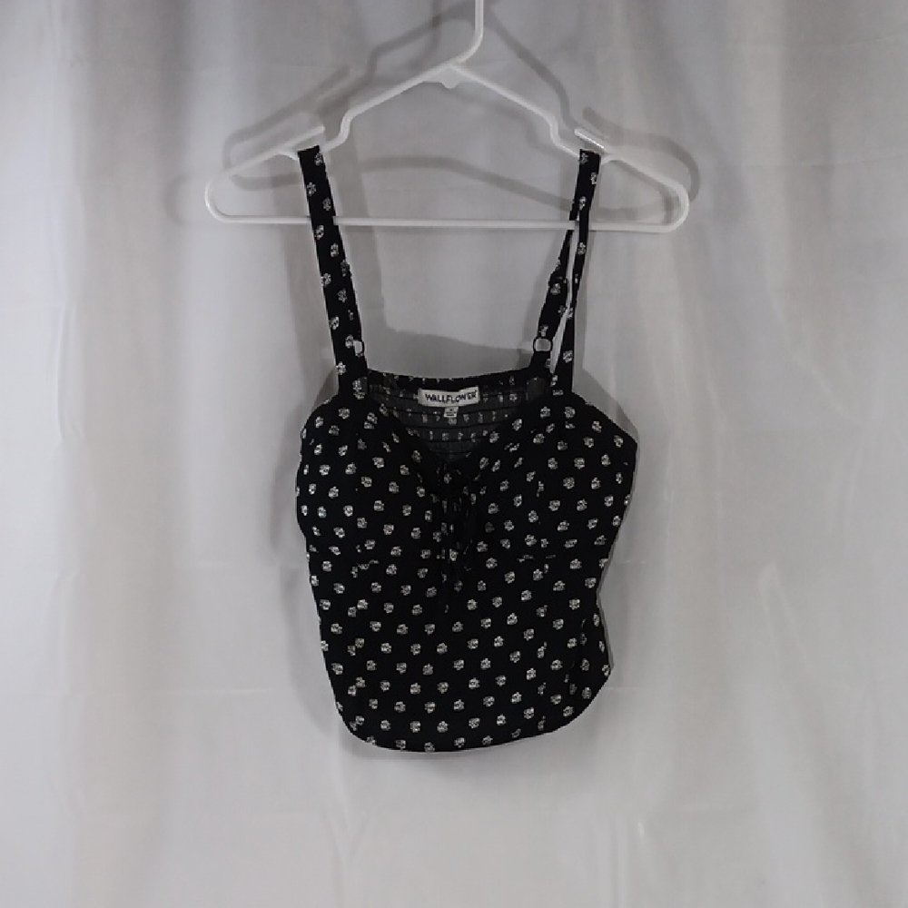 Wallflower Camisole Women's Size Medium Padded Bust Black and White Floral